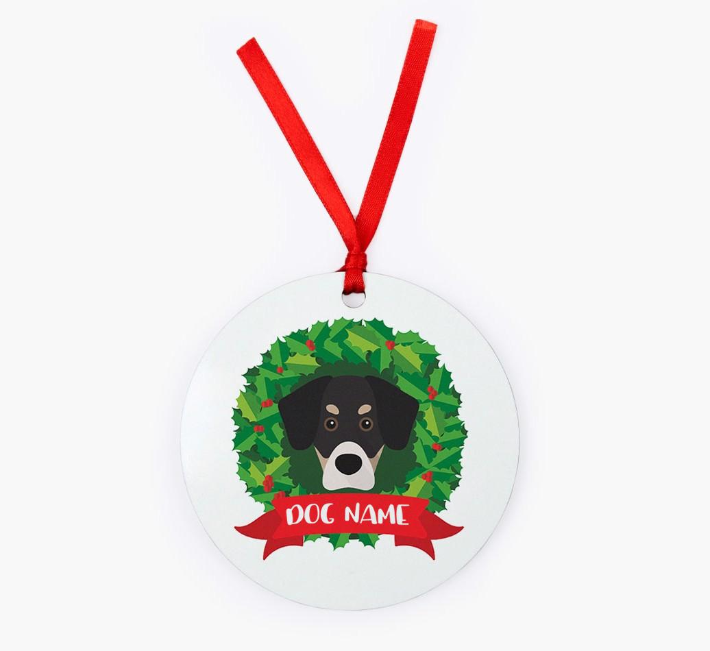 'Wreath' - Personalized {breedFullName} Christmas Decoration