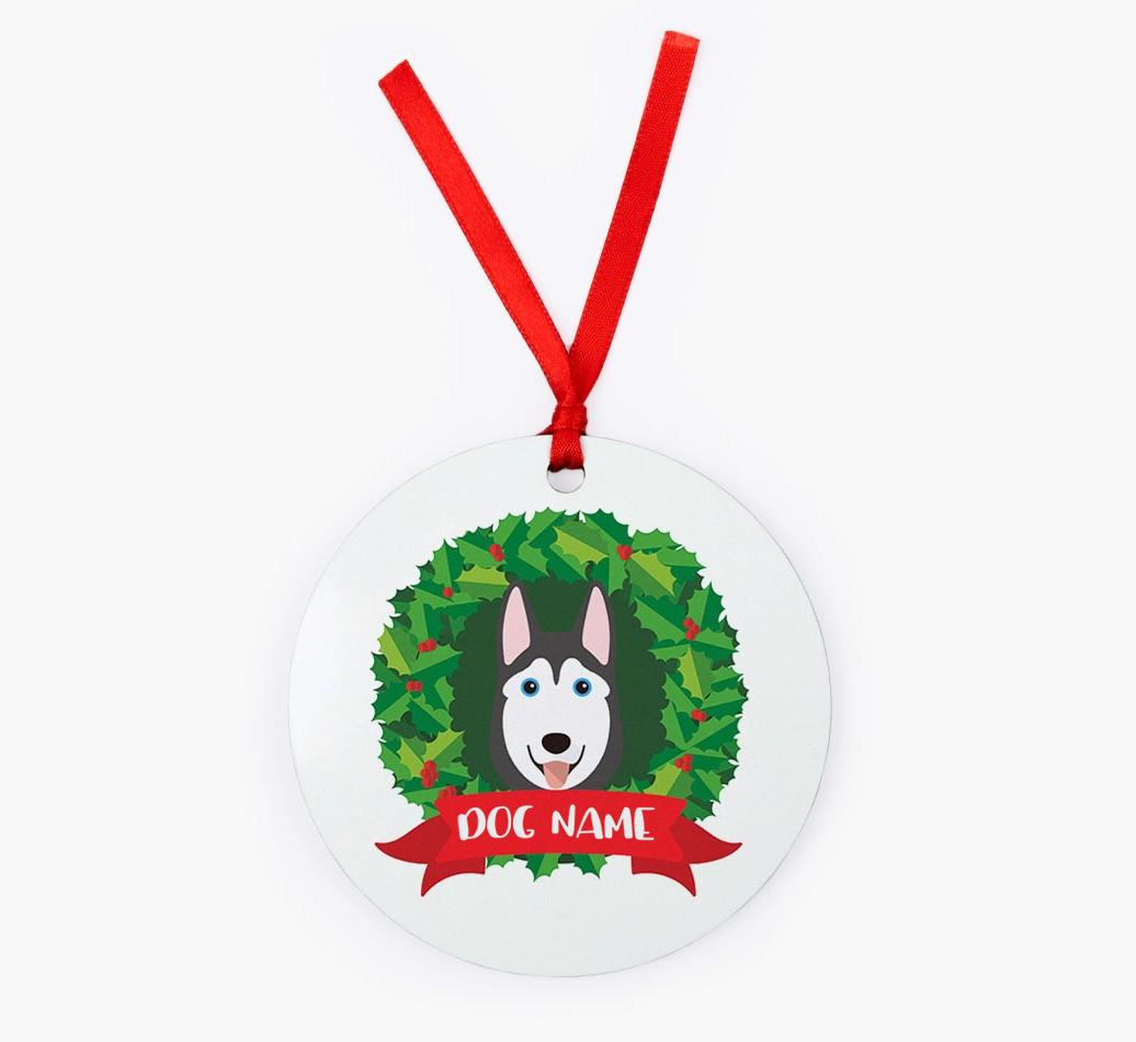 'Wreath' - Personalized {breedFullName} Christmas Decoration