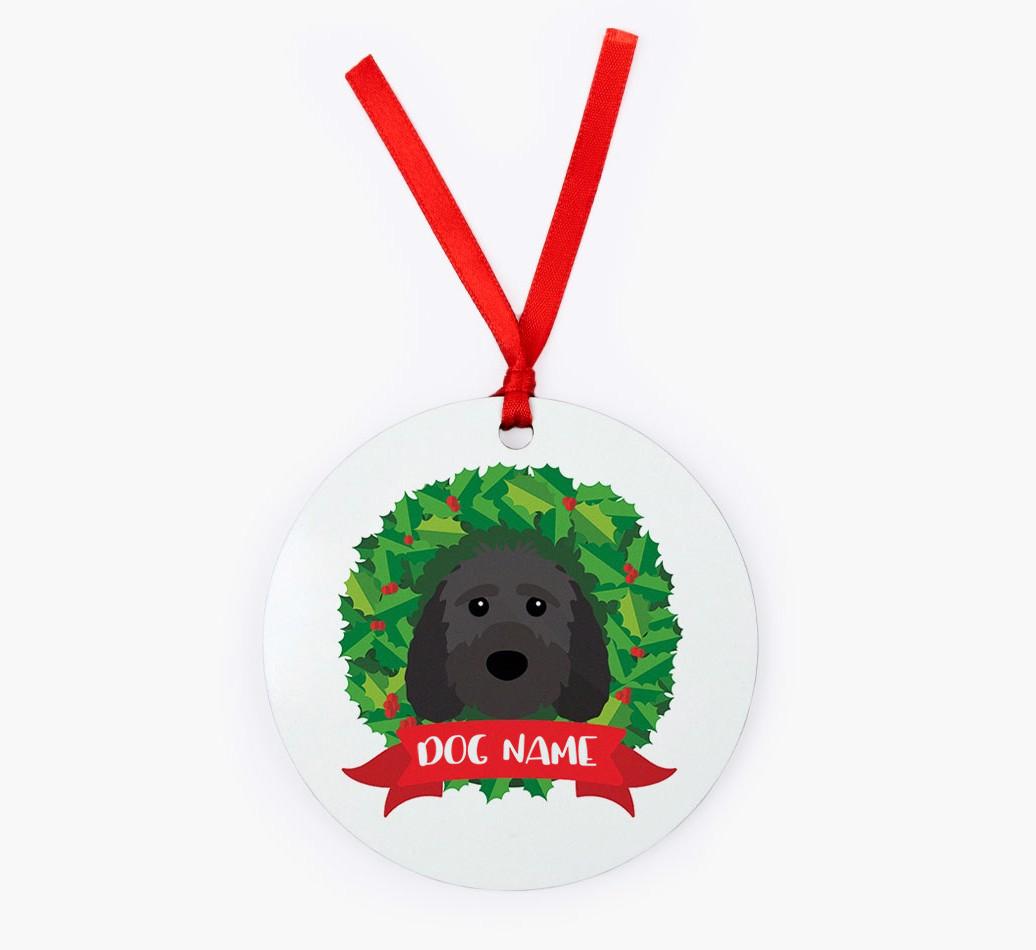 'Wreath' - Personalized {breedFullName} Christmas Decoration