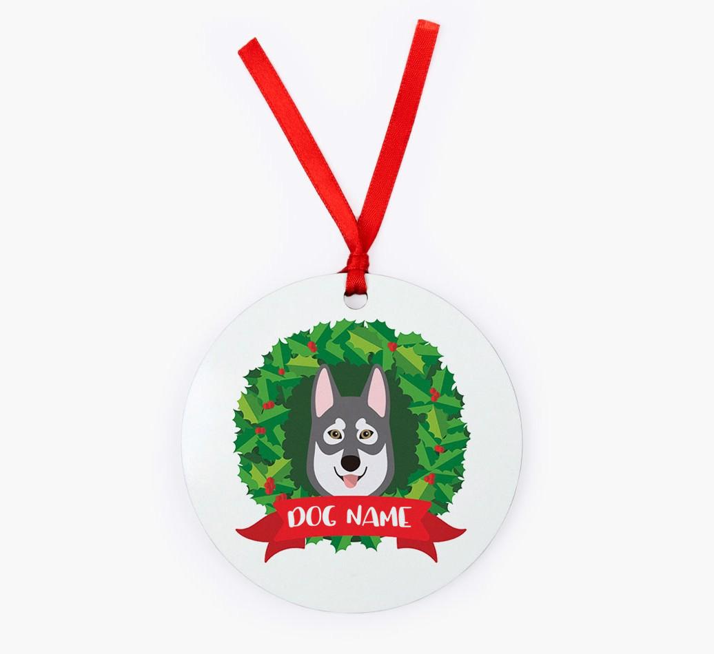 'Wreath' - Personalized {breedFullName} Christmas Decoration