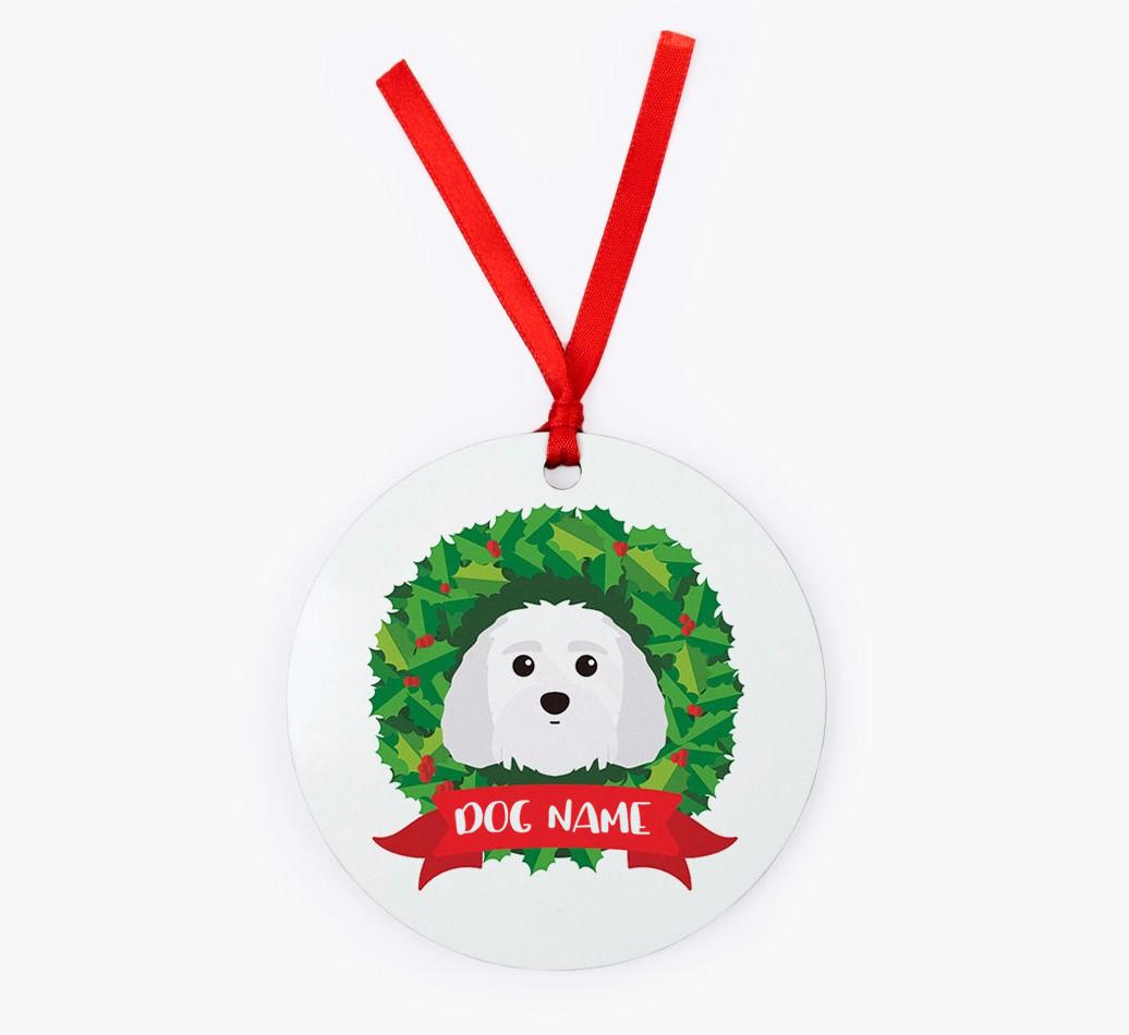 'Wreath' - Personalized {breedFullName} Christmas Decoration