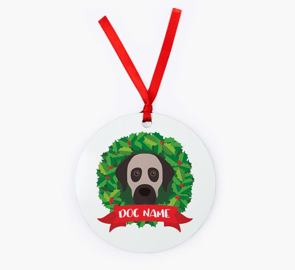 'Wreath' - Personalized {breedFullName} Christmas Decoration