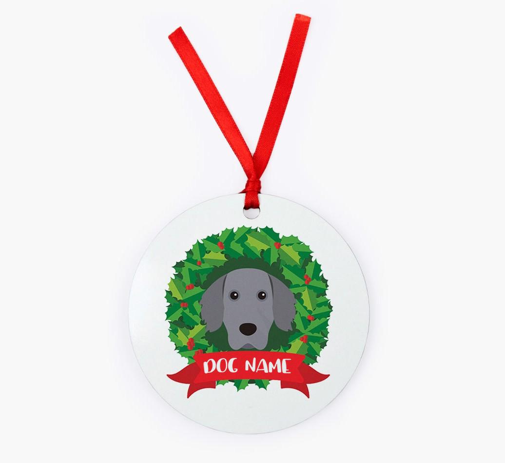 'Wreath' - Personalized {breedFullName} Christmas Decoration