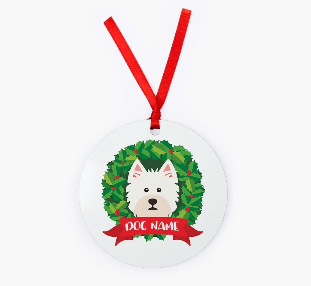 'Wreath' - Personalized {breedFullName} Christmas Decoration