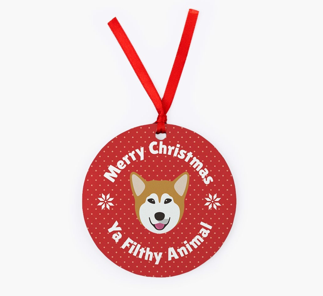 'Merry Christmas Ya Filthy Animal' - {breedFullName} Christmas Decoration