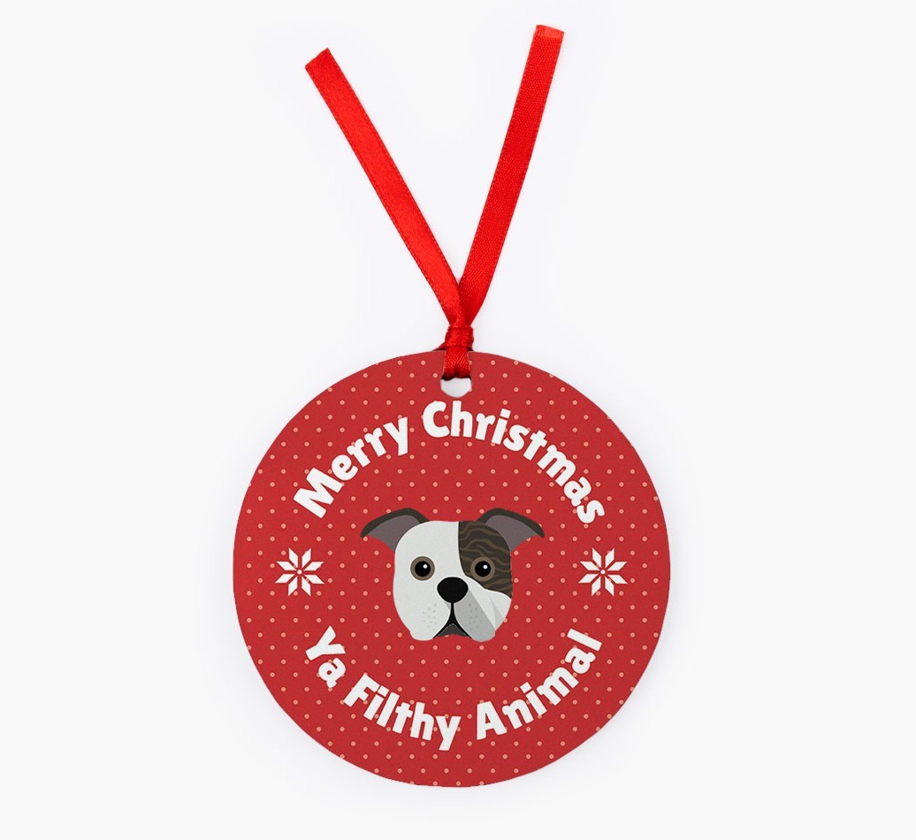 'Merry Christmas Ya Filthy Animal' - {breedFullName} Christmas Decoration