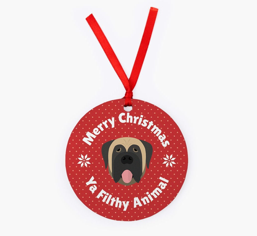 'Merry Christmas Ya Filthy Animal' - {breedFullName} Christmas Decoration