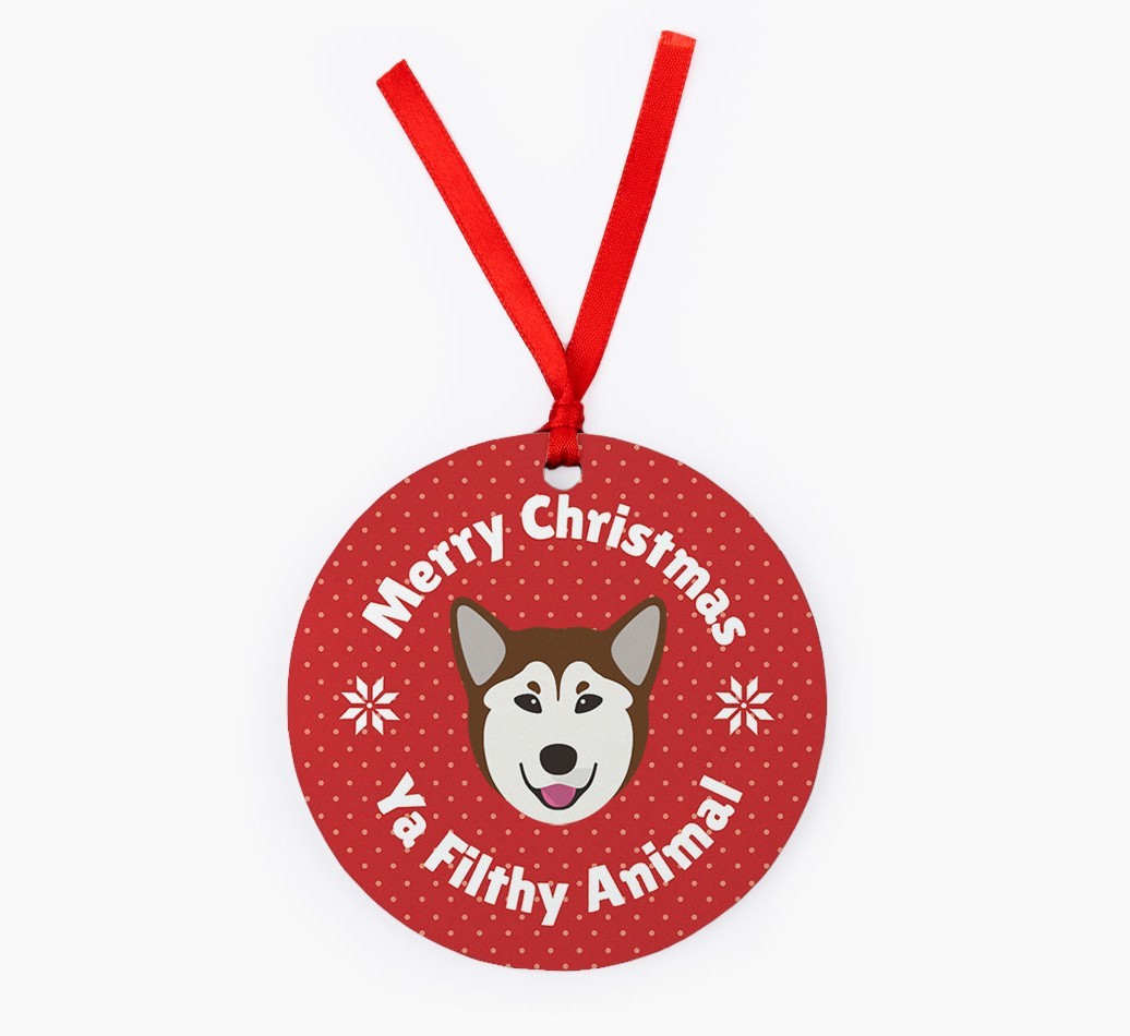 'Merry Christmas Ya Filthy Animal' - {breedFullName} Christmas Decoration