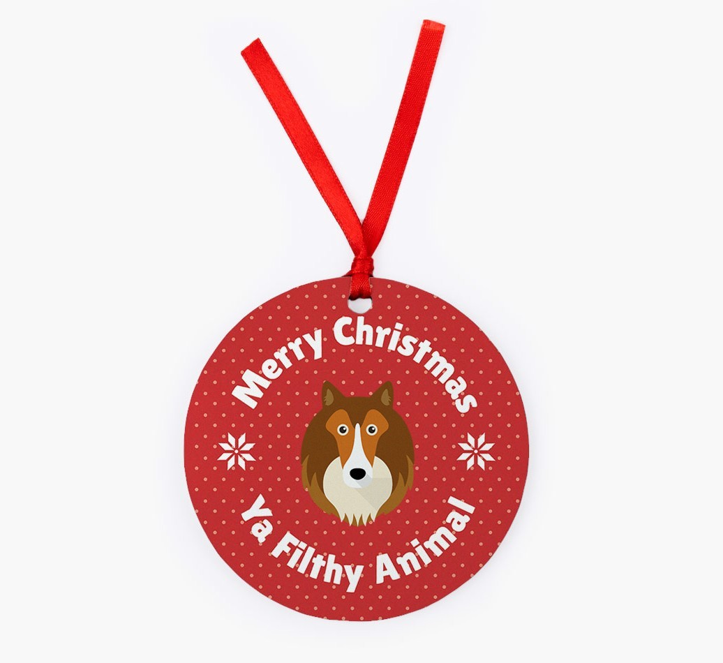 'Merry Christmas Ya Filthy Animal' - {breedFullName} Christmas Decoration