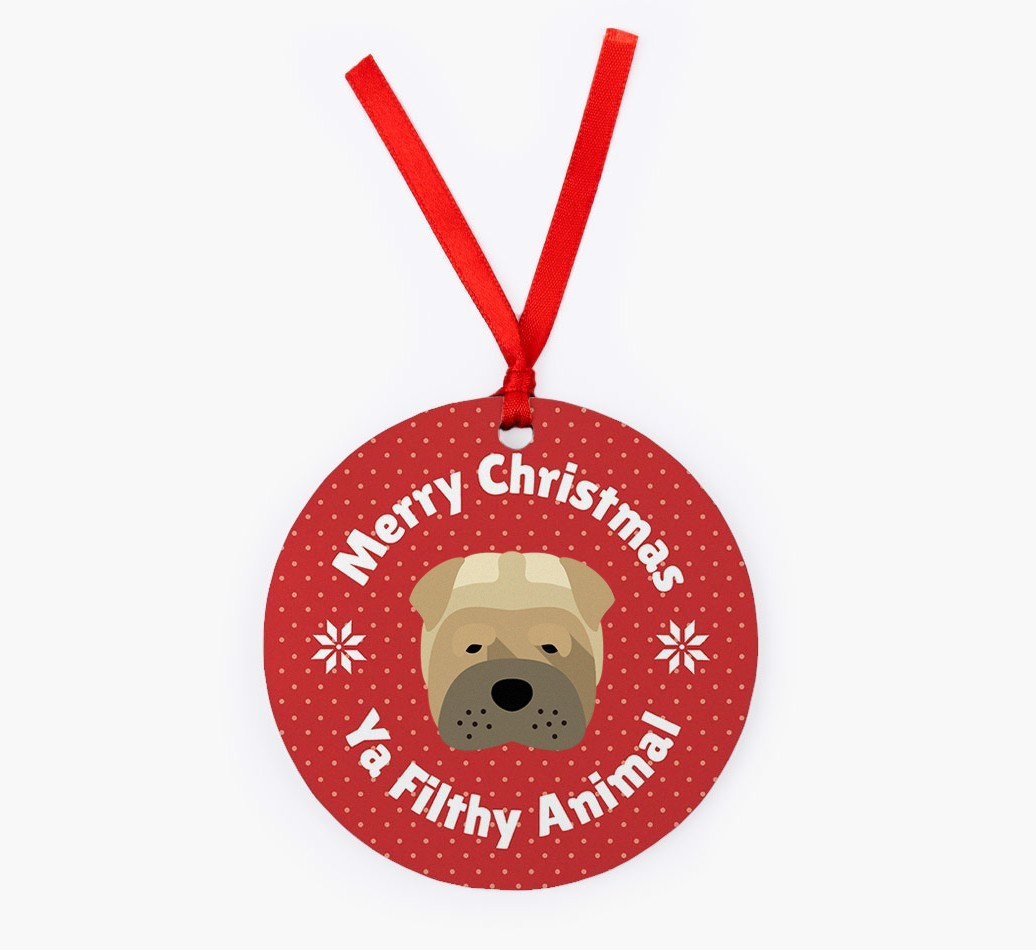'Merry Christmas Ya Filthy Animal' - {breedFullName} Christmas Decoration