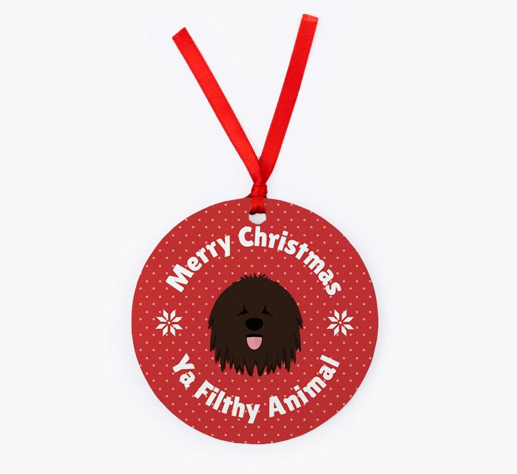 'Merry Christmas Ya Filthy Animal' - {breedFullName} Christmas Decoration