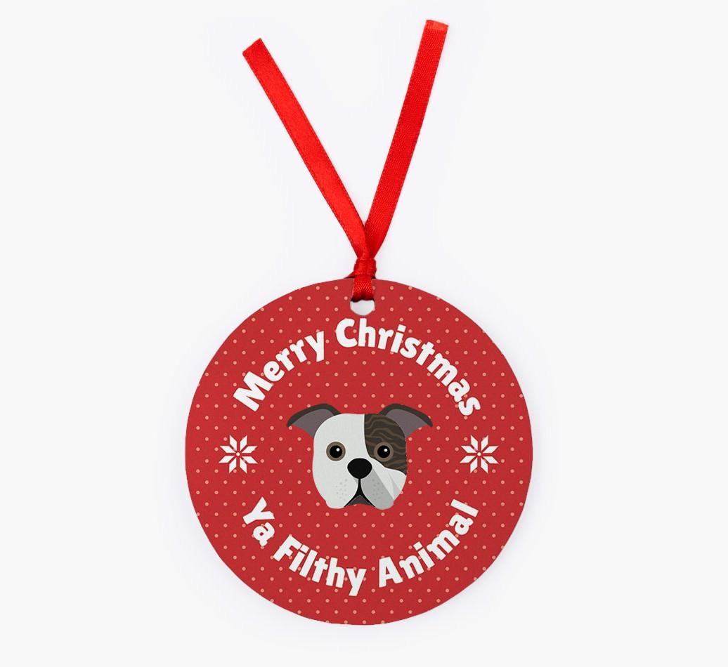 'Merry Christmas Ya Filthy Animal' - {breedFullName} Christmas Decoration