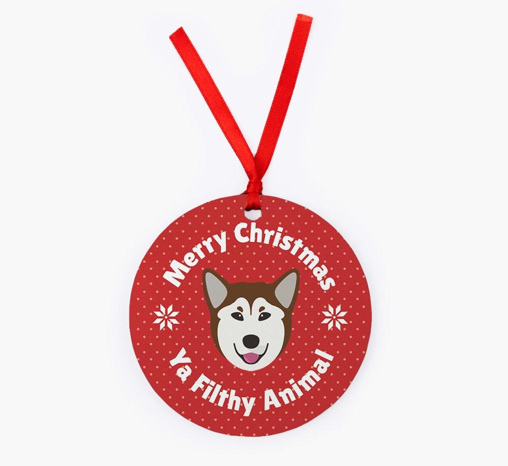 'Merry Christmas Ya Filthy Animal' - {breedFullName} Christmas Decoration