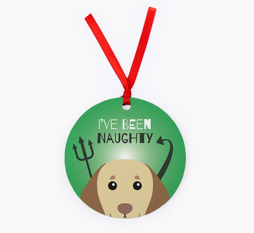 'I've Been Naughty' - {breedFullName} Christmas Decoration