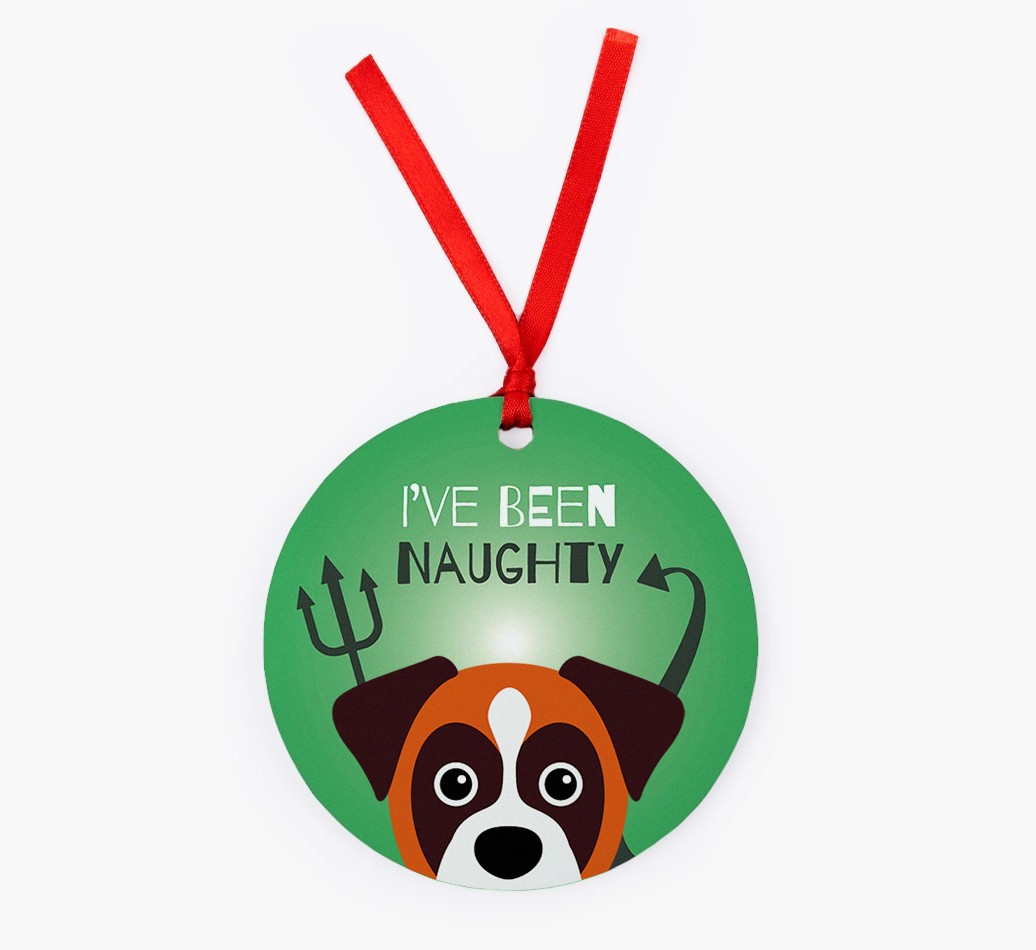 'I've Been Naughty' - {breedFullName} Christmas Decoration