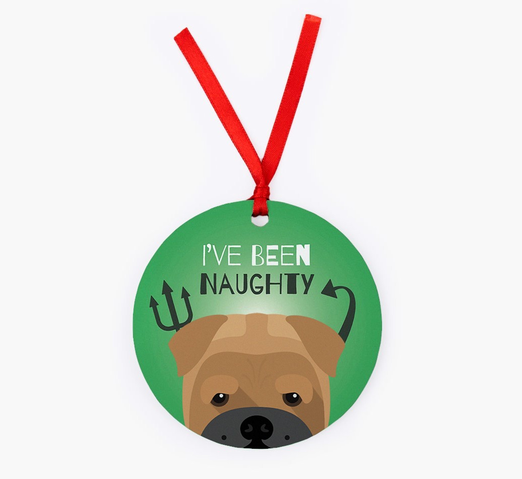 'I've Been Naughty' - {breedFullName} Christmas Decoration