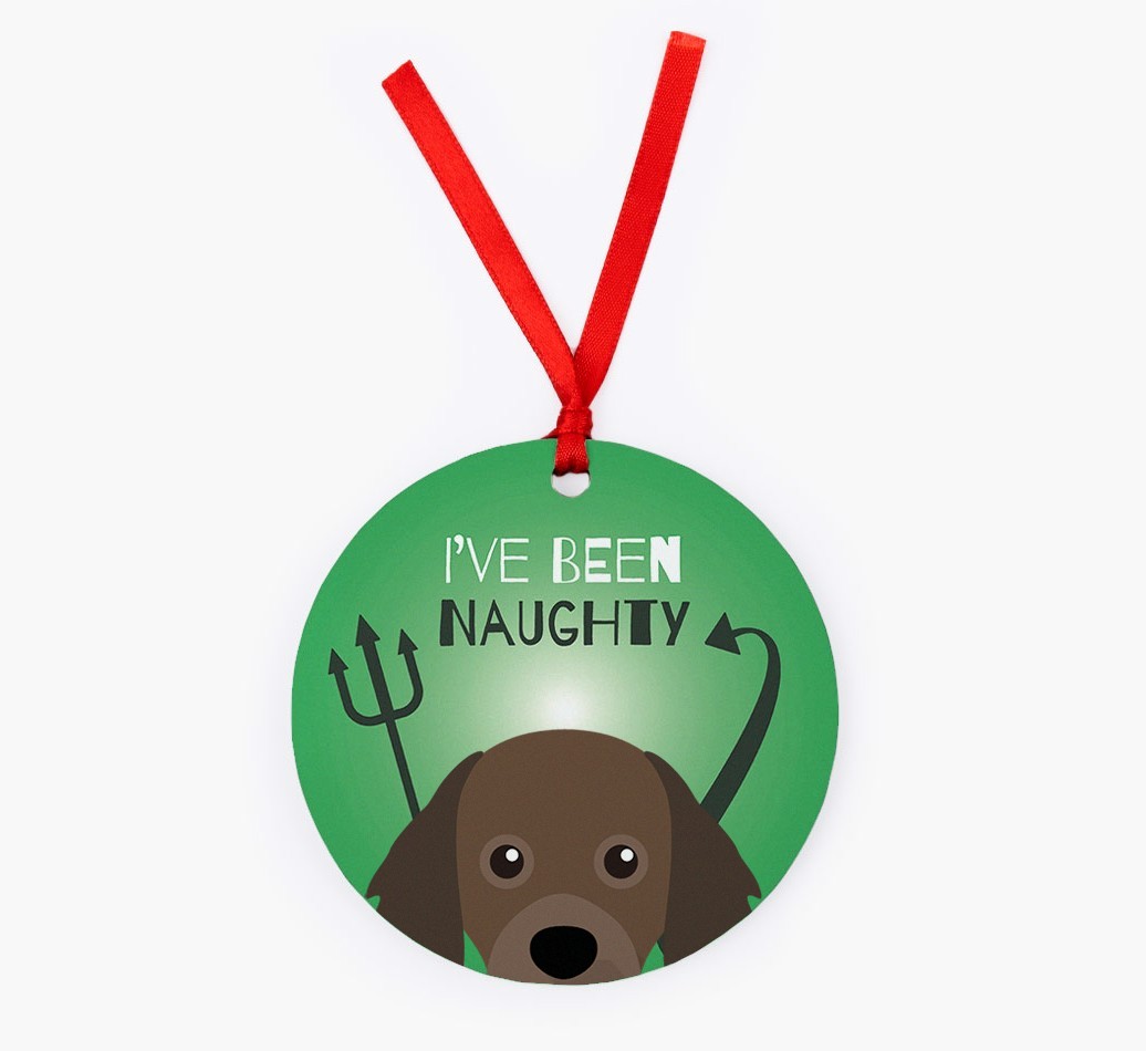 'I've Been Naughty' - {breedFullName} Christmas Decoration