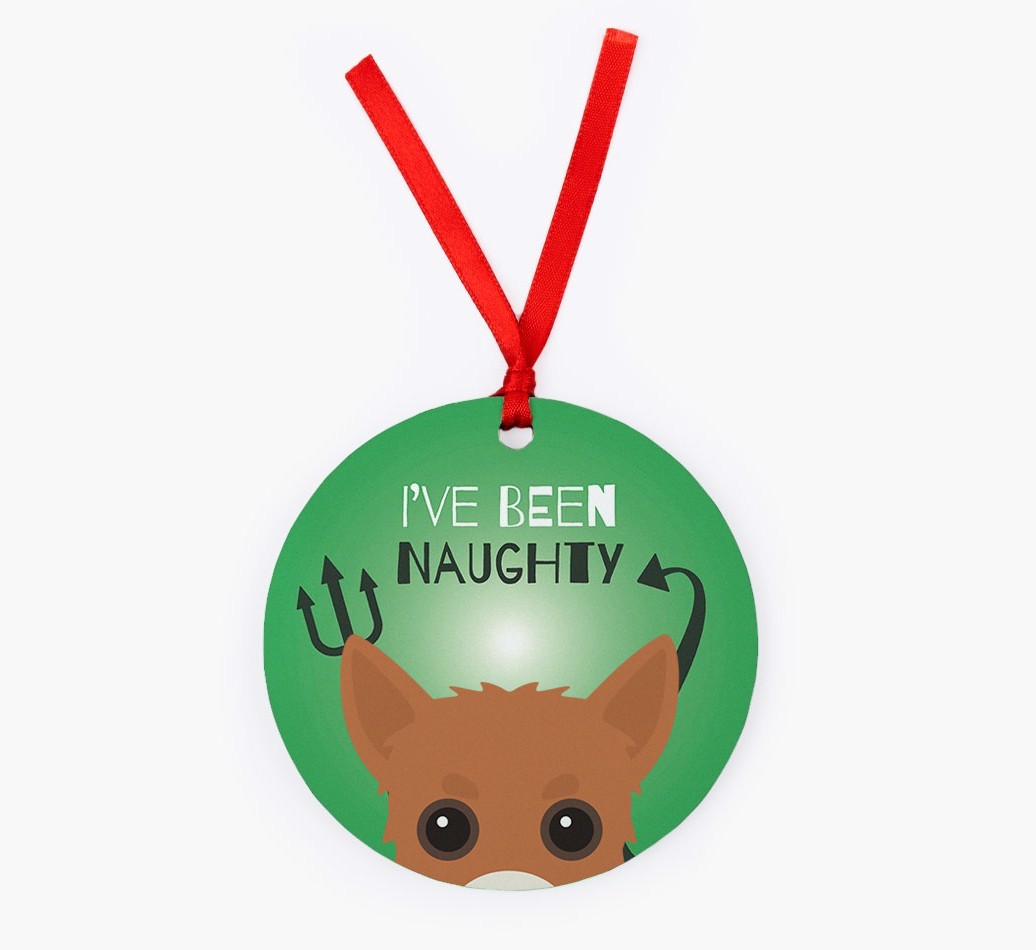 'I've Been Naughty' - {breedFullName} Christmas Decoration