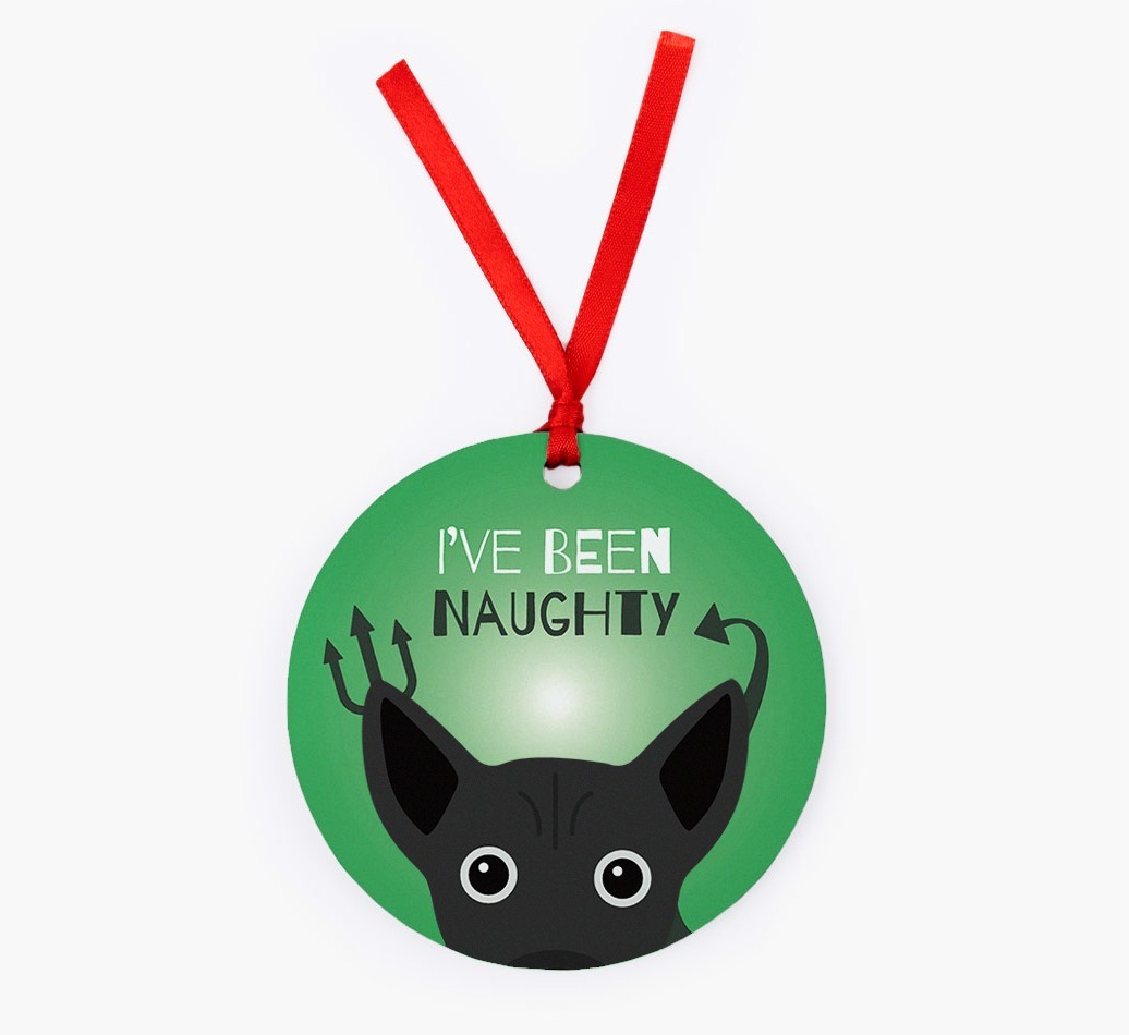 'I've Been Naughty' - {breedFullName} Christmas Decoration
