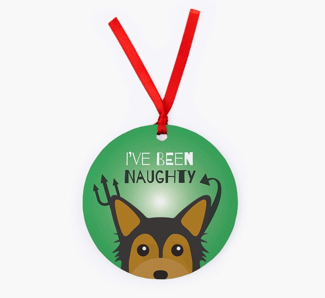 'I've Been Naughty' - {breedFullName} Christmas Decoration