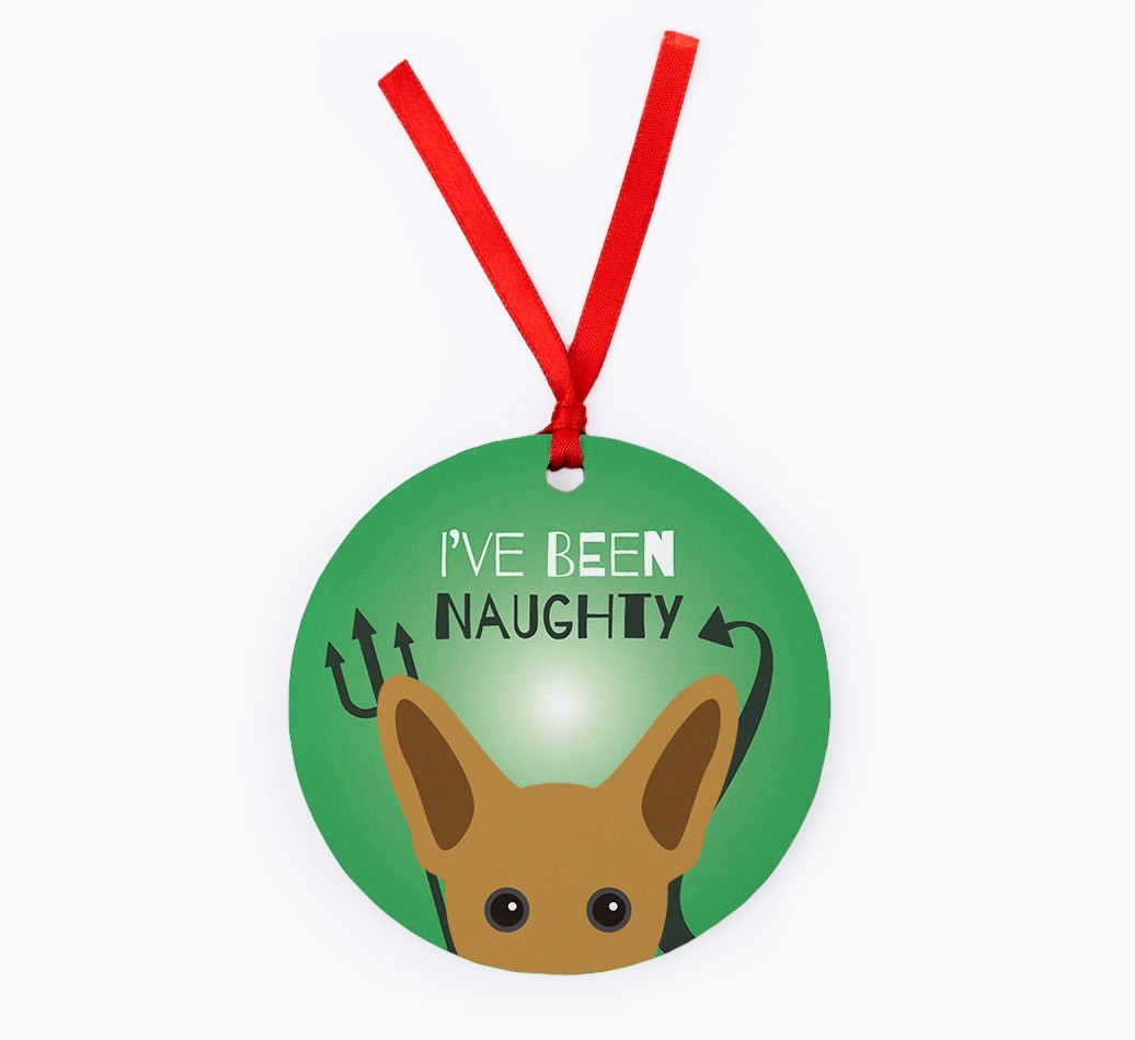 'I've Been Naughty' - {breedFullName} Christmas Decoration