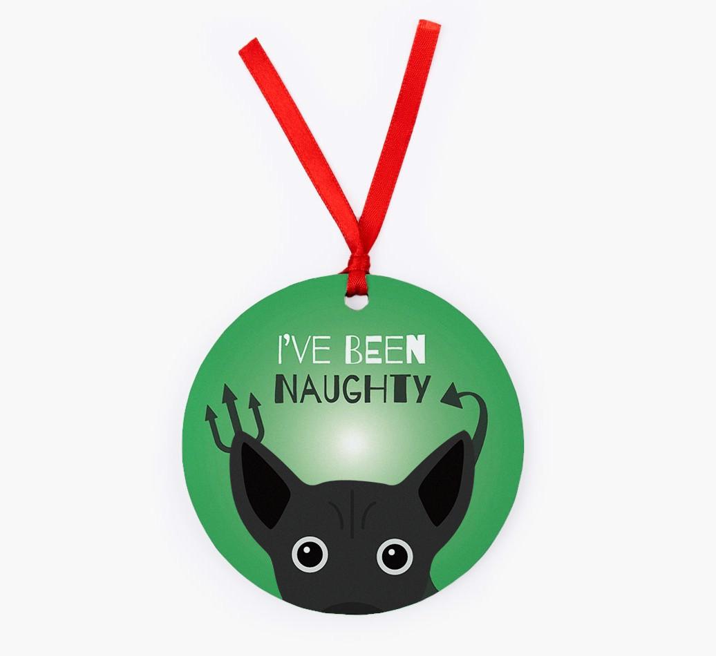 'I've Been Naughty' - {breedFullName} Christmas Decoration