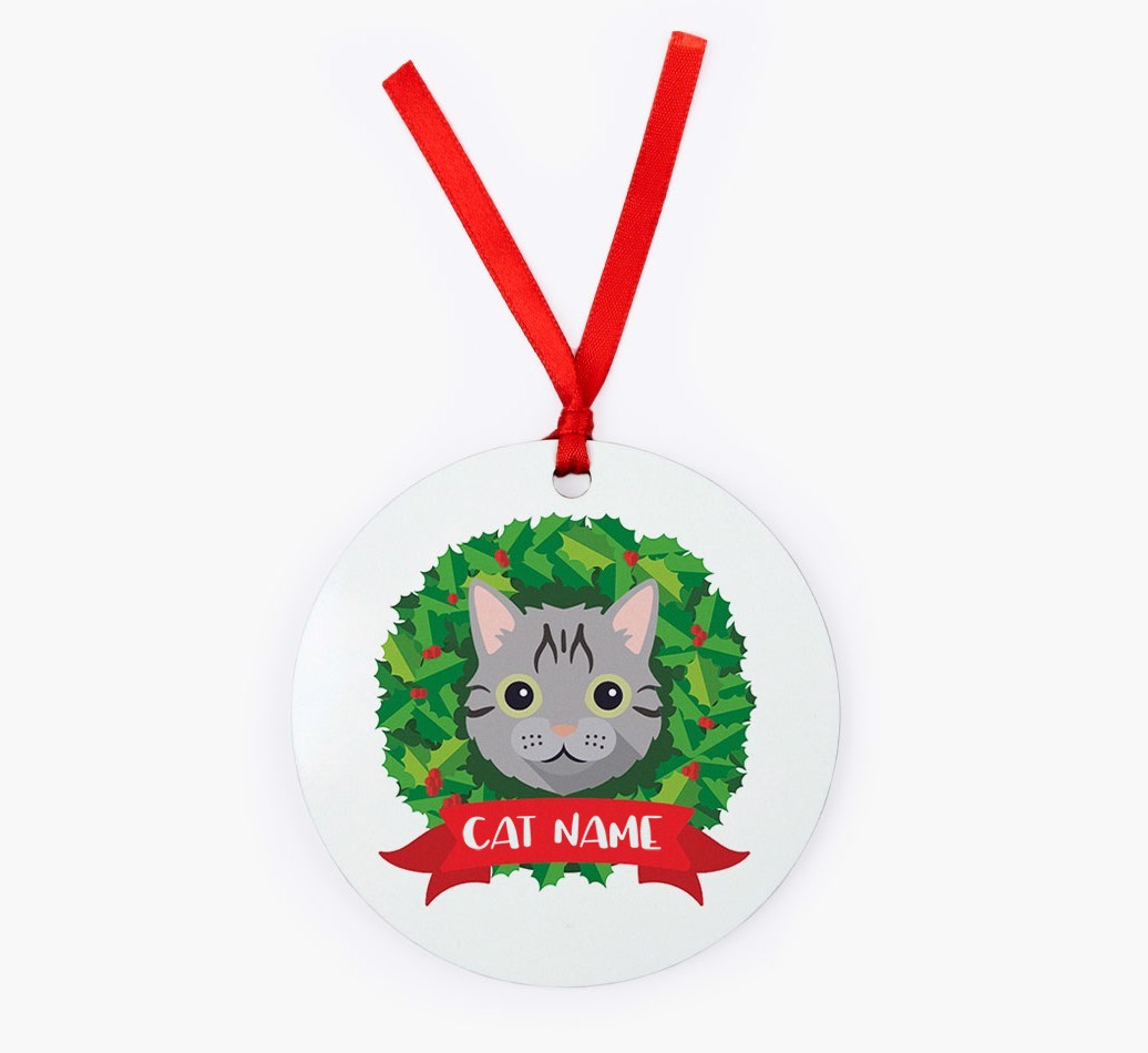 'Christmas Wreath' - Personalised {breedCommonName} Christmas Decoration