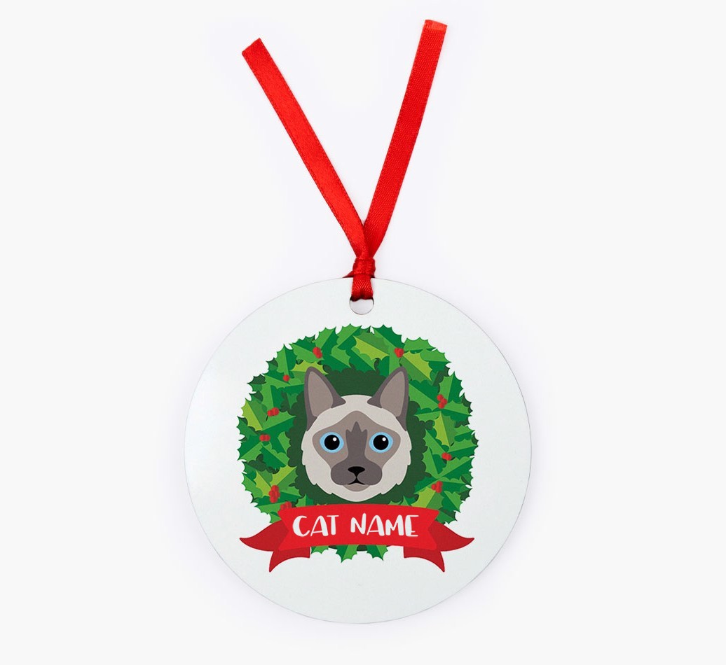 'Christmas Wreath' - Personalised {breedCommonName} Christmas Decoration