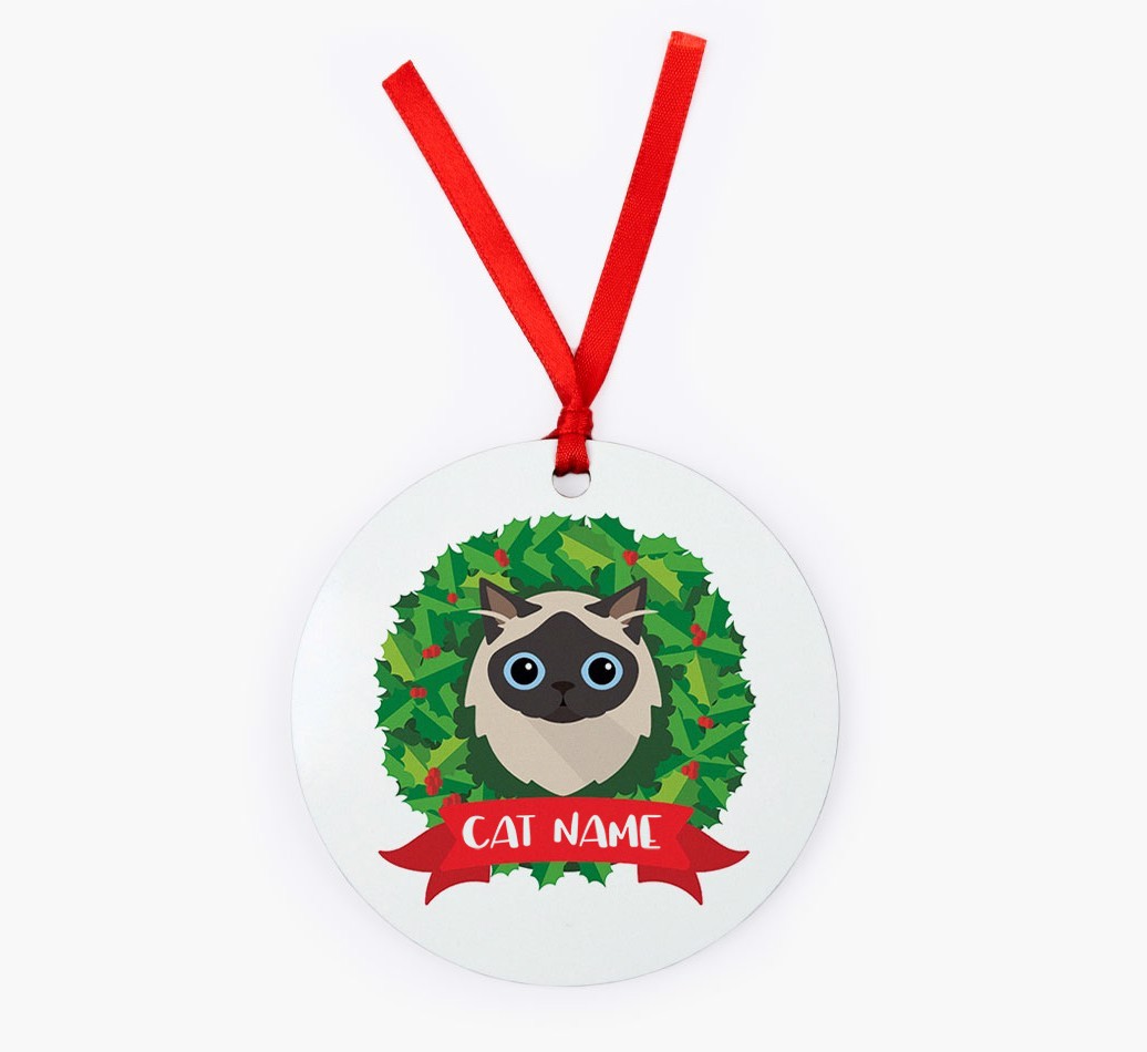'Christmas Wreath' - Personalised {breedCommonName} Christmas Decoration