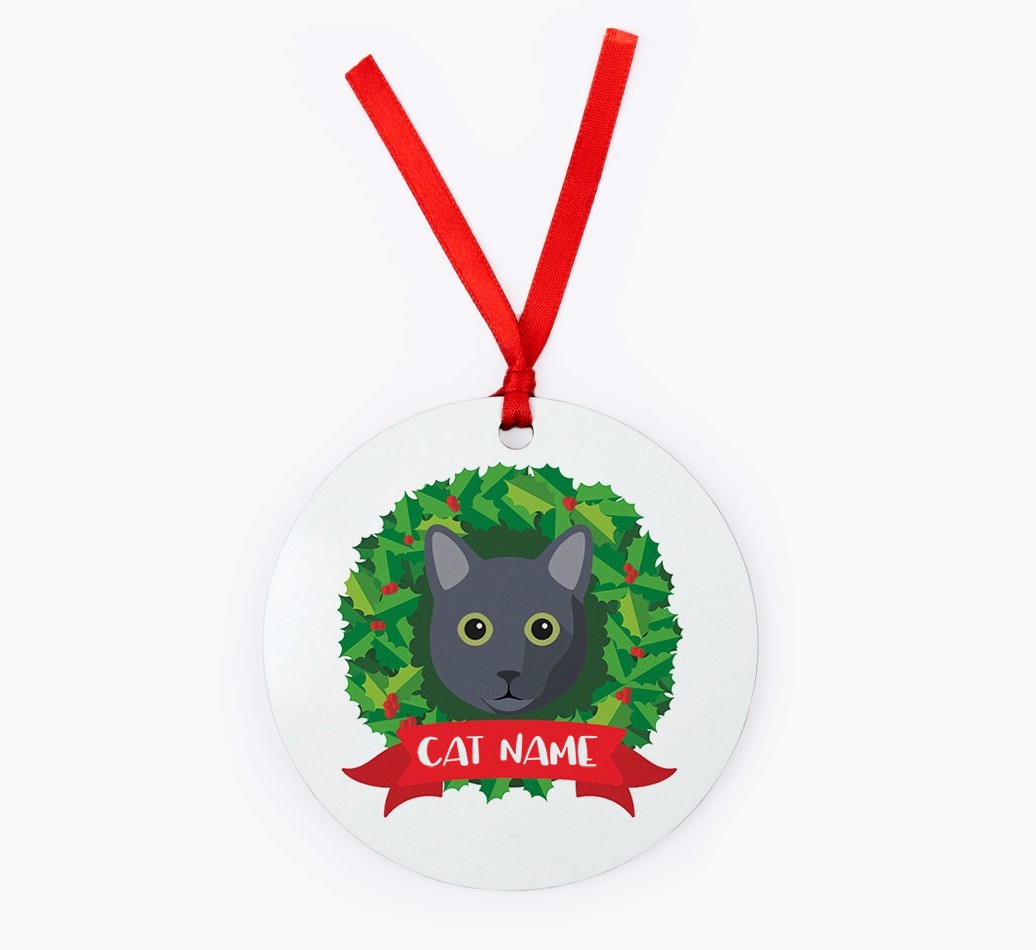 'Christmas Wreath' - Personalized {breedCommonName} Christmas Decoration