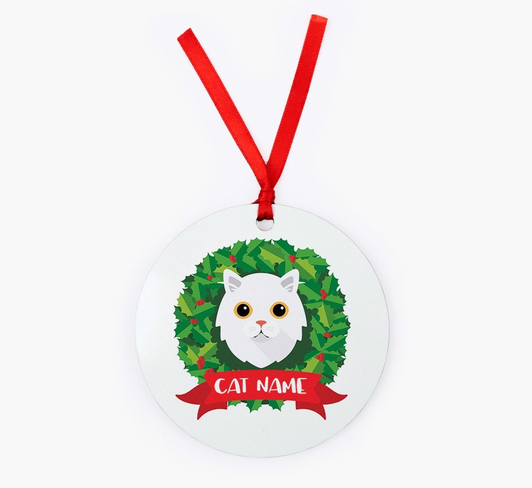 'Christmas Wreath' - Personalised {breedCommonName} Christmas Decoration