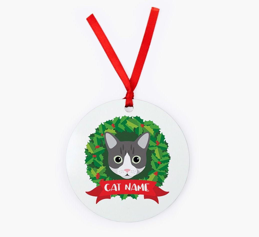 'Christmas Wreath' - Personalised {breedCommonName} Christmas Decoration
