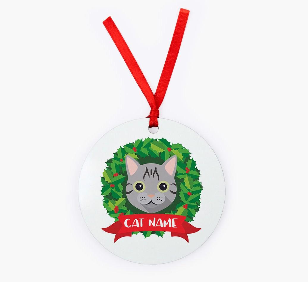 'Christmas Wreath' - Personalised {breedCommonName} Christmas Decoration