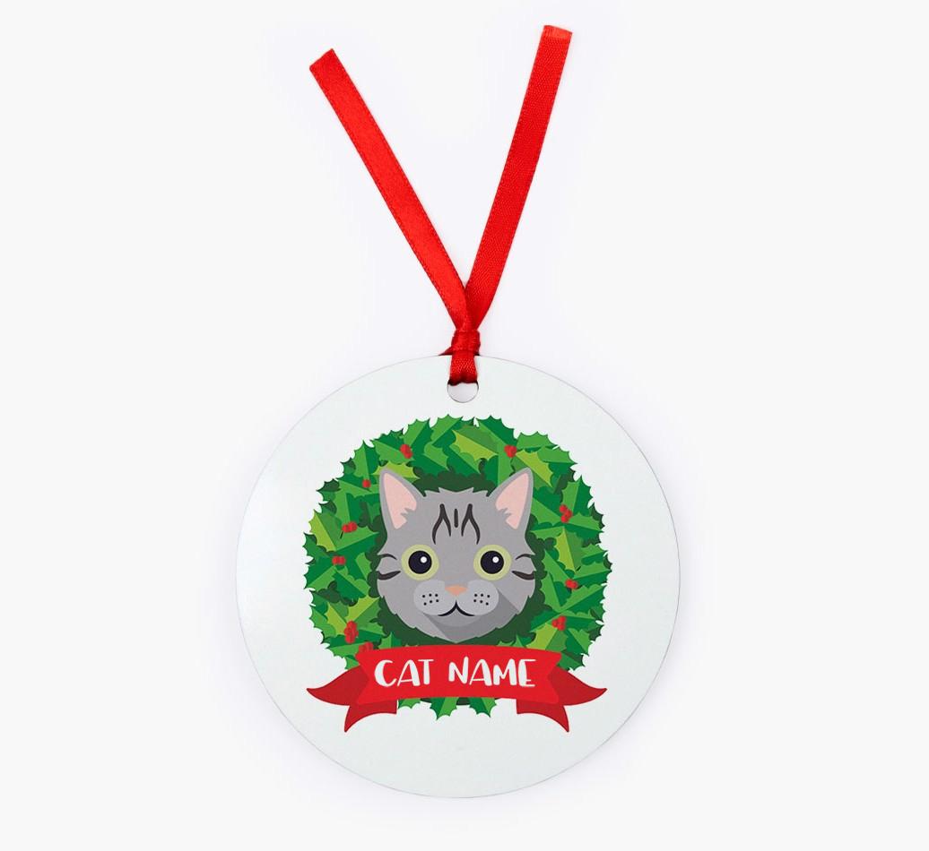 'Christmas Wreath' - Personalised {breedCommonName} Christmas Decoration