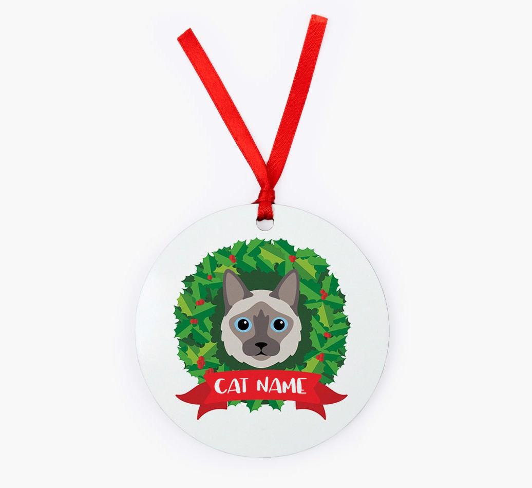'Christmas Wreath' - Personalised {breedCommonName} Christmas Decoration