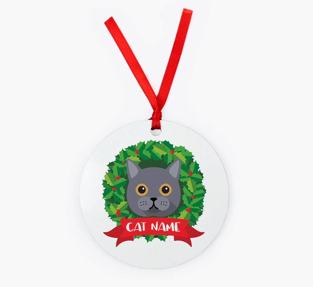 'Christmas Wreath' - Personalised {breedCommonName} Christmas Decoration