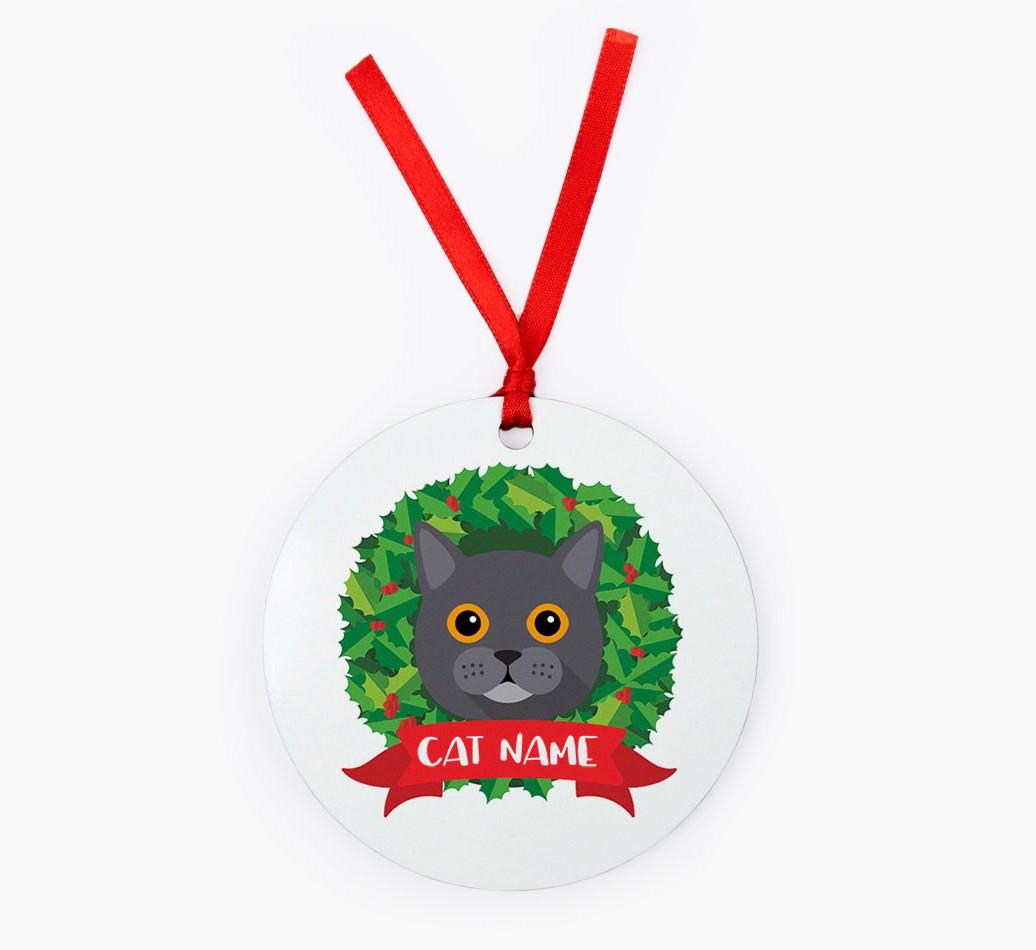 'Christmas Wreath' - Personalised {breedCommonName} Christmas Decoration