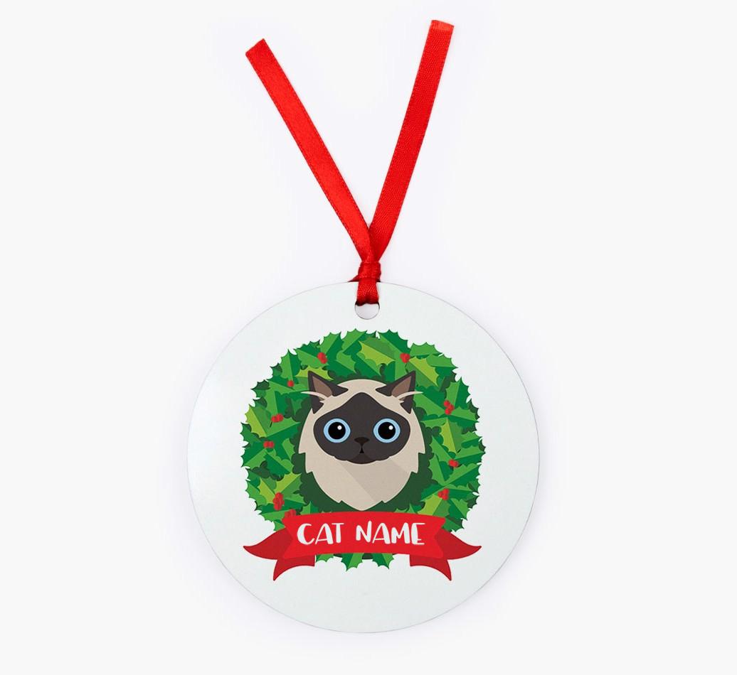 'Christmas Wreath' - Personalised {breedCommonName} Christmas Decoration