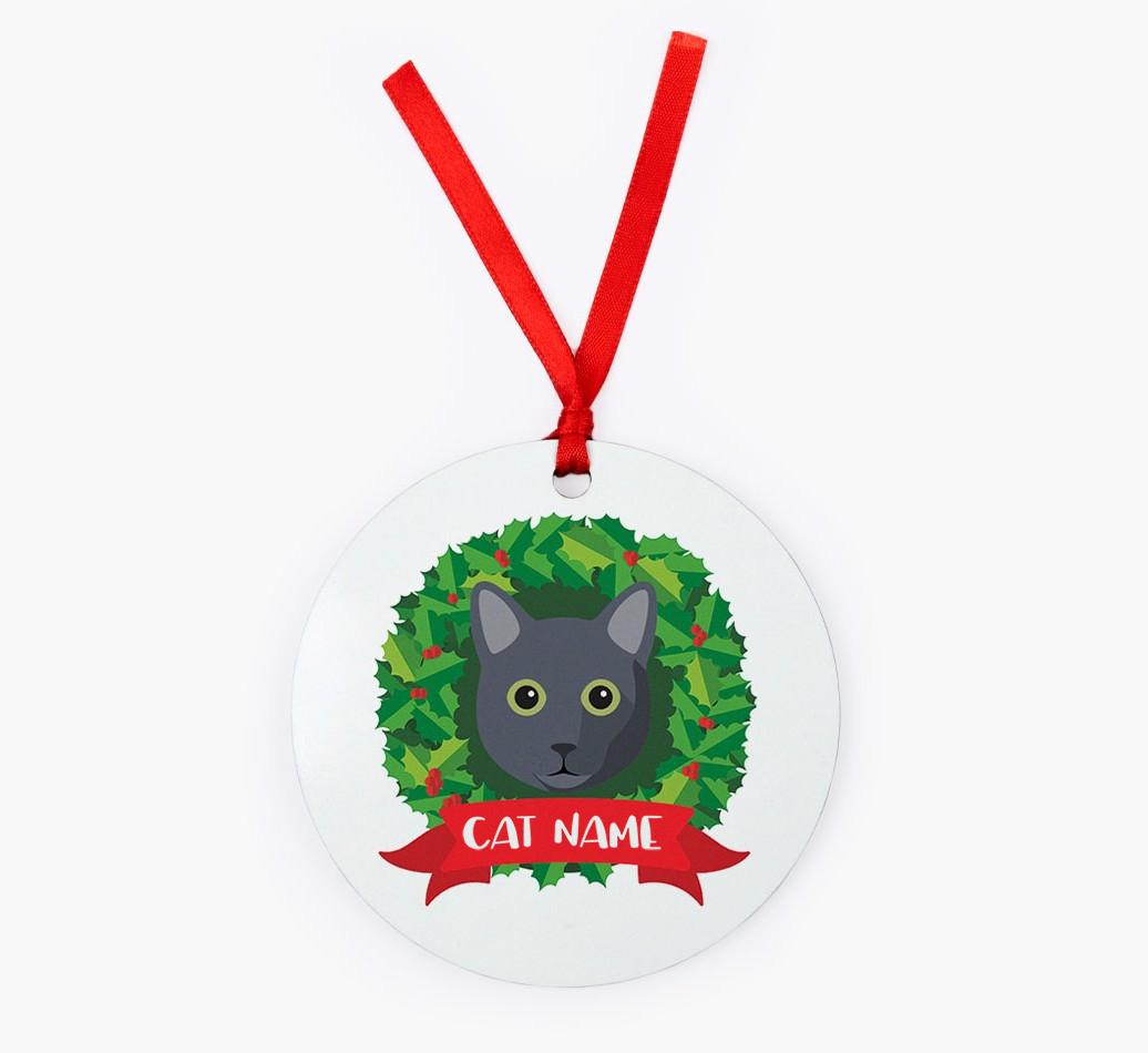'Christmas Wreath' - Personalised {breedCommonName} Christmas Decoration
