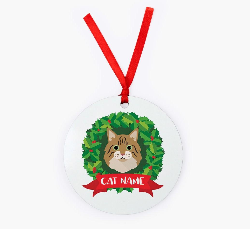'Christmas Wreath' - Personalised {breedCommonName} Christmas Decoration