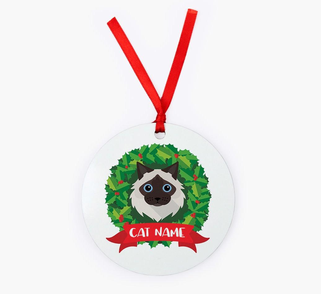 'Christmas Wreath' - Personalised {breedCommonName} Christmas Decoration