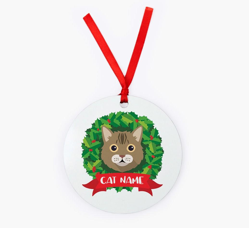 'Christmas Wreath' - Personalised {breedCommonName} Christmas Decoration