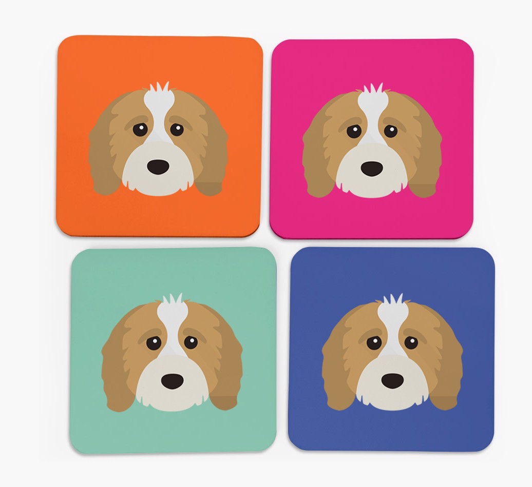 {breedCommonName} Icon Coasters 4 pack