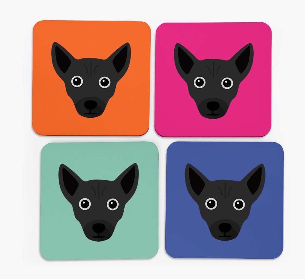 {breedCommonName} Icon Coasters 4 pack