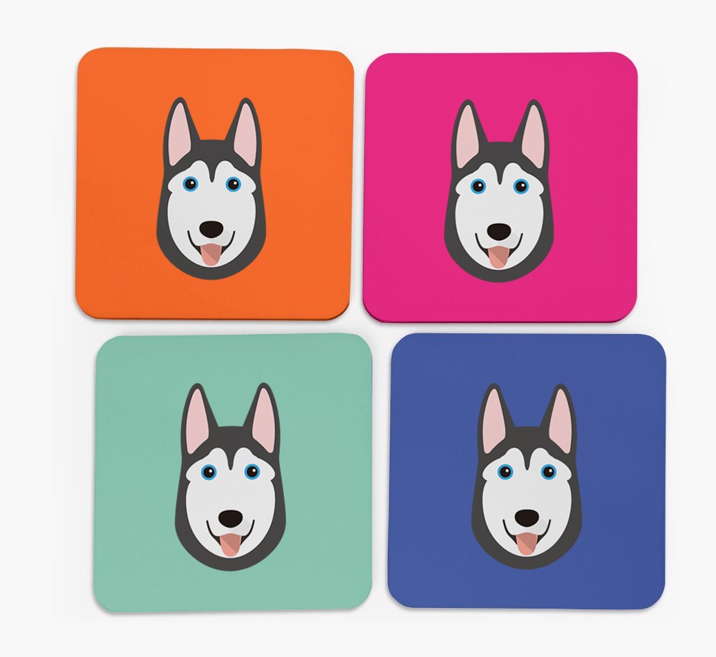 {breedCommonName} Icon Coasters 4 pack