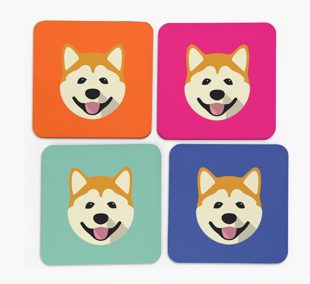 {breedCommonName} Icon Coasters 4 pack