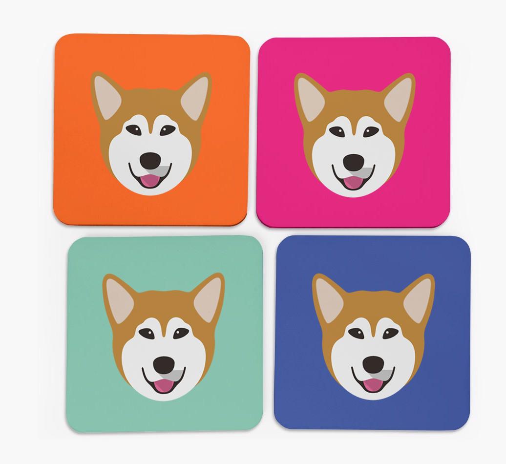 {breedCommonName} Icon Coasters 4 pack