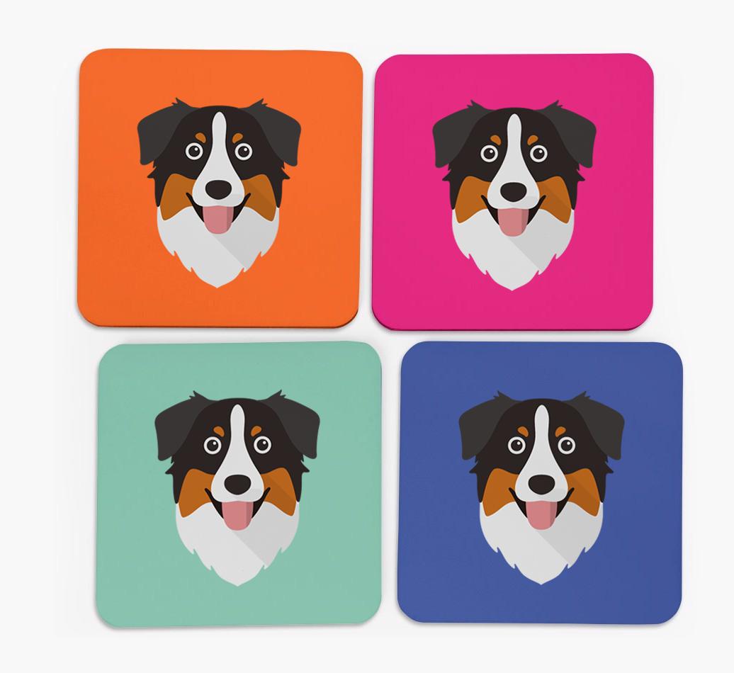 {breedCommonName} Icon Coasters 4 pack