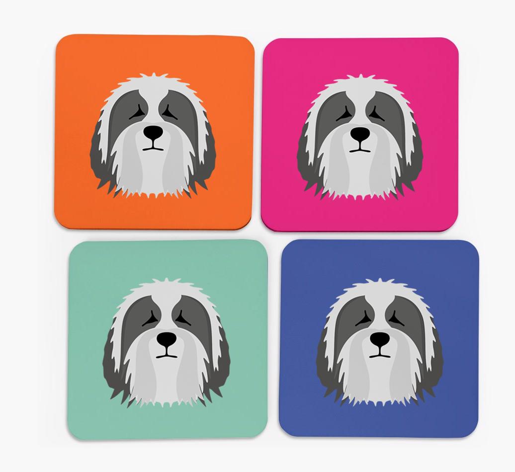 {breedCommonName} Icon Coasters 4 pack