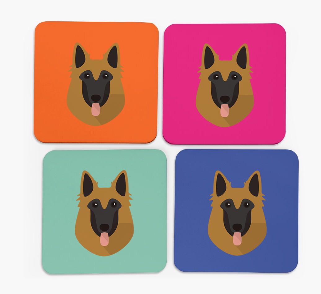 {breedCommonName} Icon Coasters 4 pack